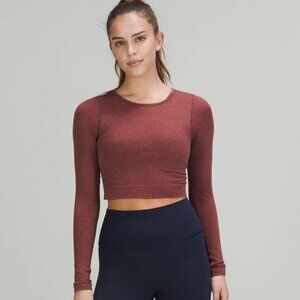 Lululemon Ebb to Street Long Sleeve Shirt in Smoky Red, size S/M
